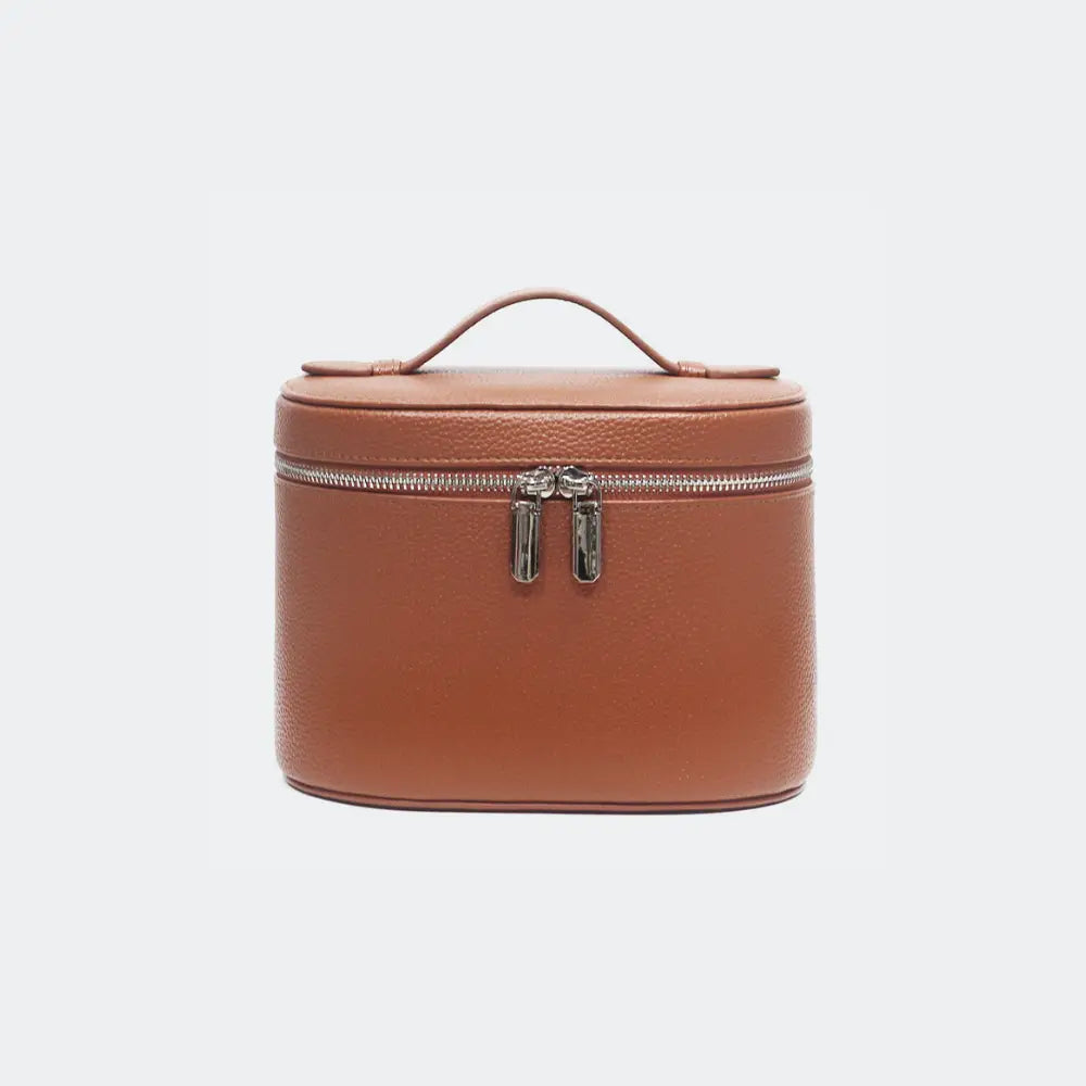 grande trousse de toilette femme marron