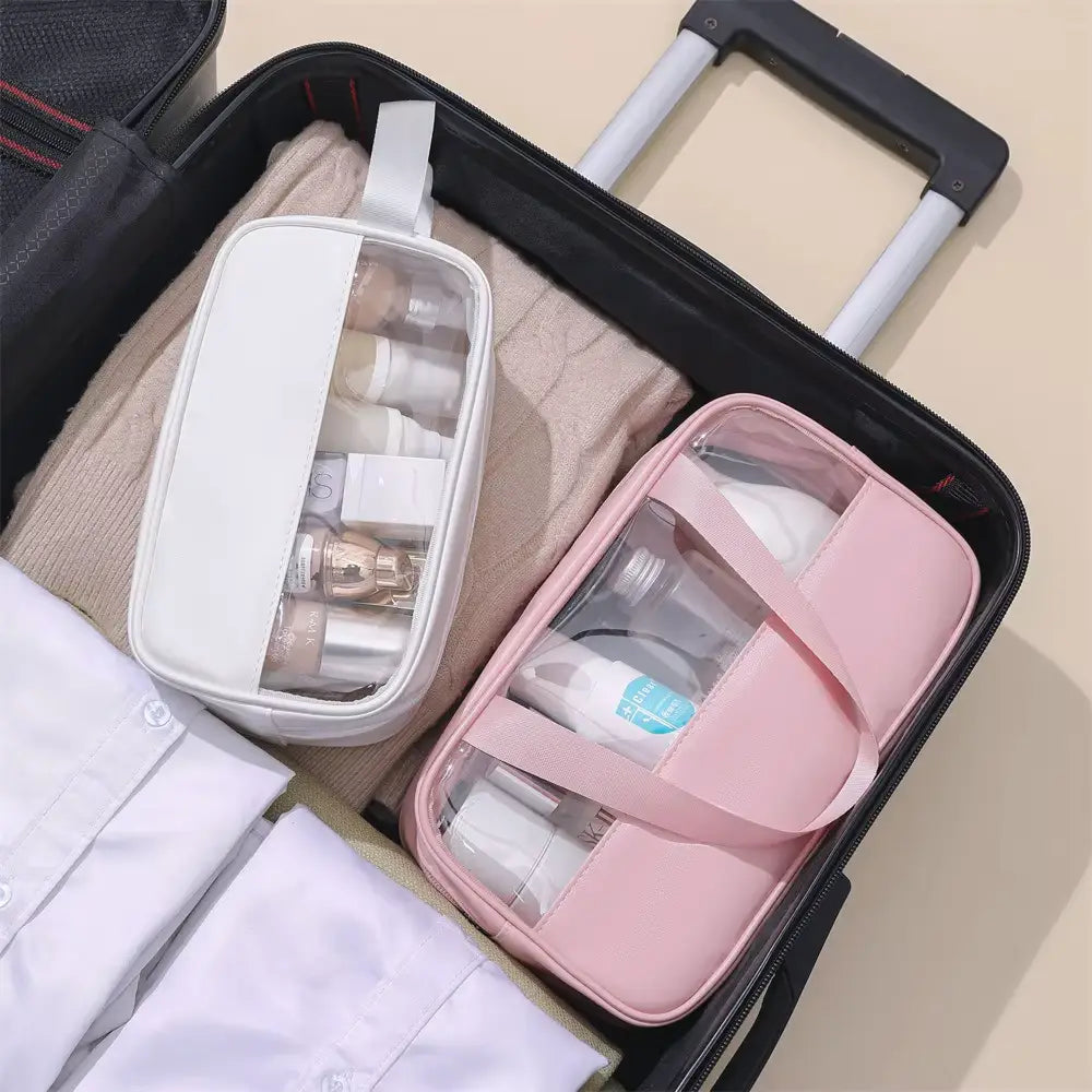 grande trousse de toilette transparente pour voyage