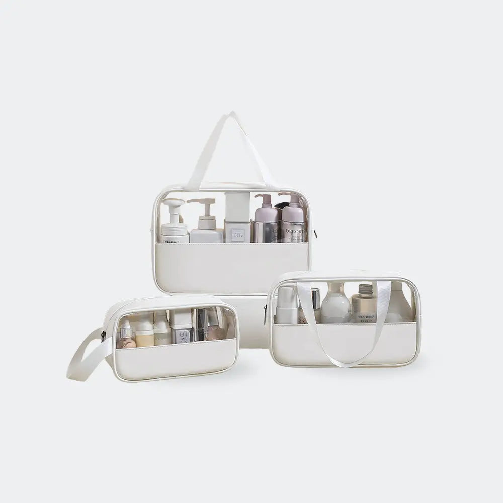 kit de trousses de toilettes blanches pratiques