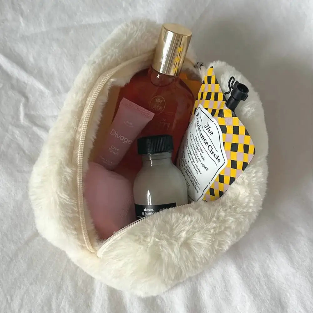 petite trousse de toilette tissu blanc