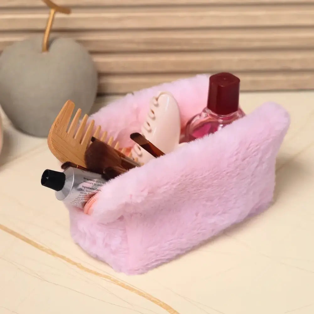 petite trousse de toilette tissu rose