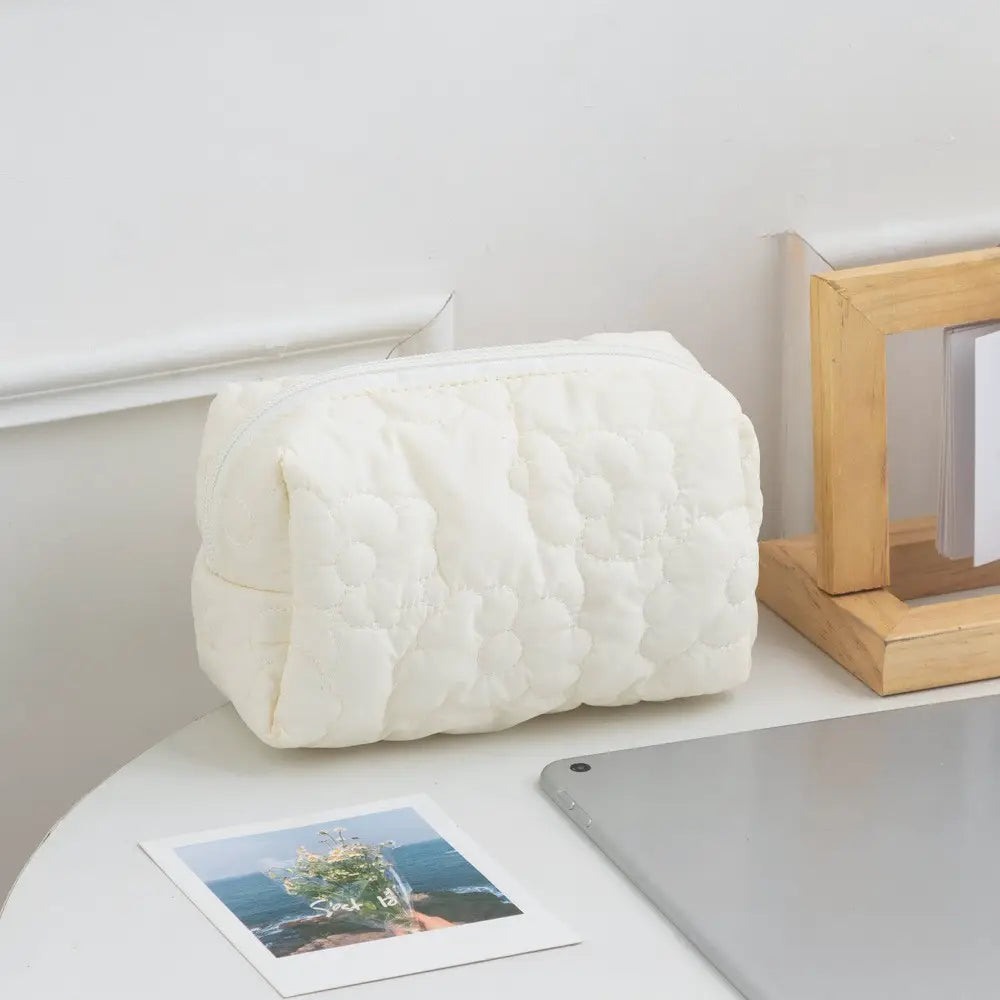 trousse de toilette coton beige