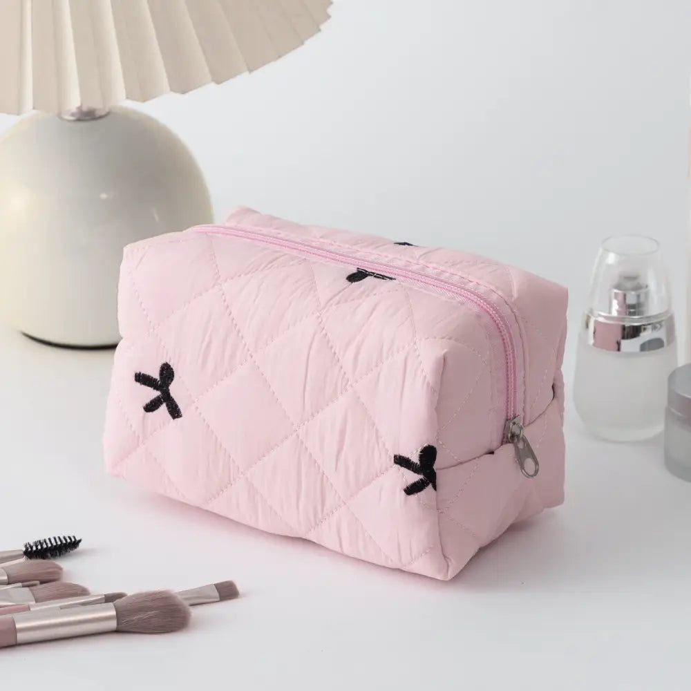 trousse de toilette en coton rose