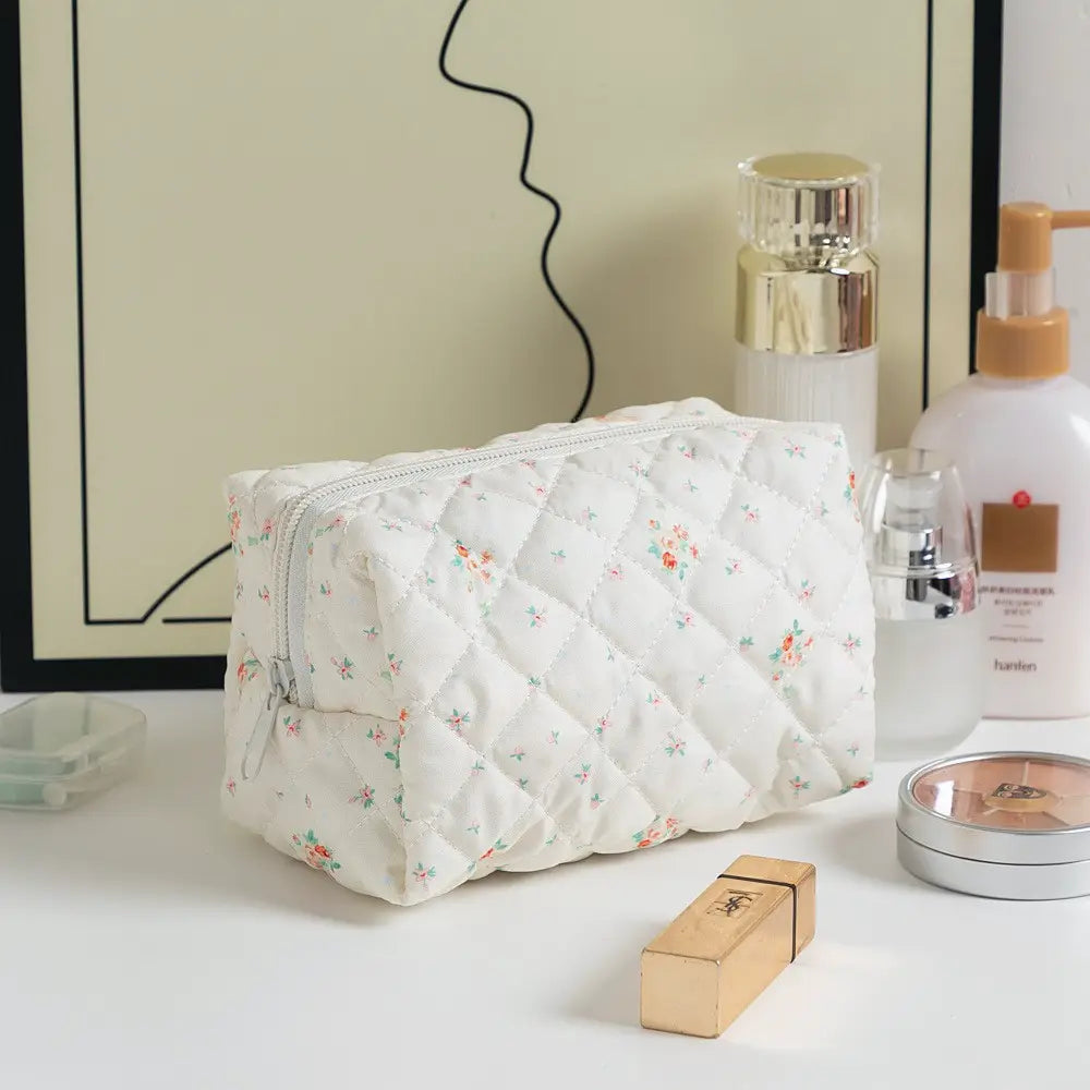 trousse de toilette en gaze de coton beige