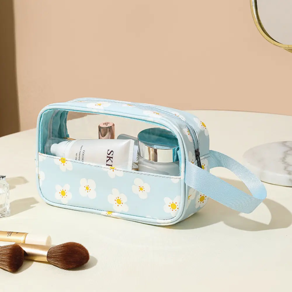 trousse de toilette fleur vert