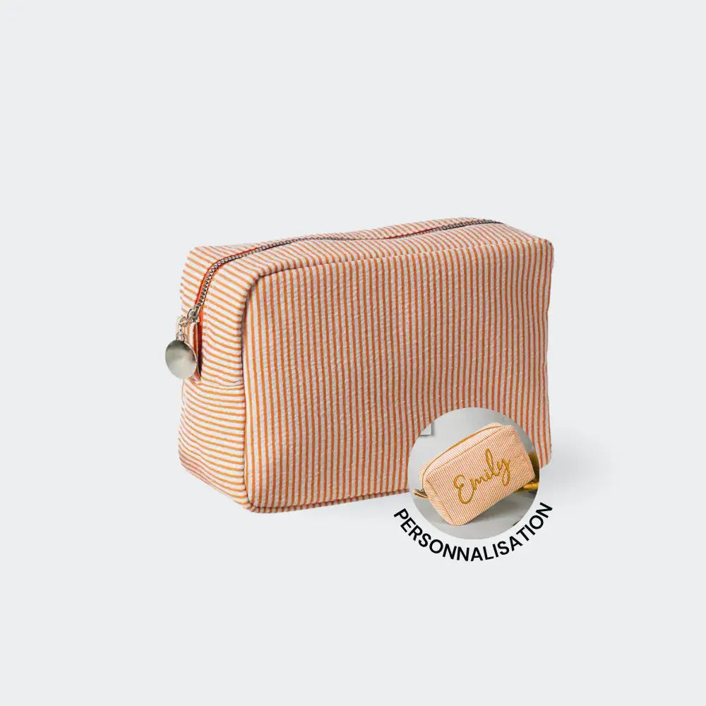 trousse de toilette personnalisable orange