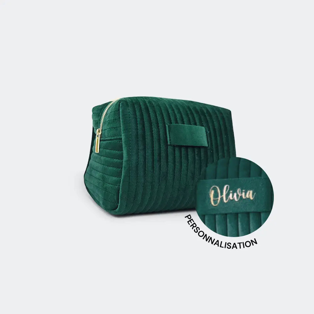 trousse de toilette personnalisée vert