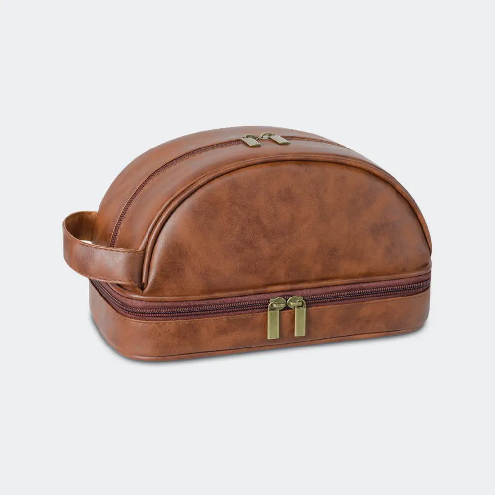 trousse de toilettes homme cuir marron